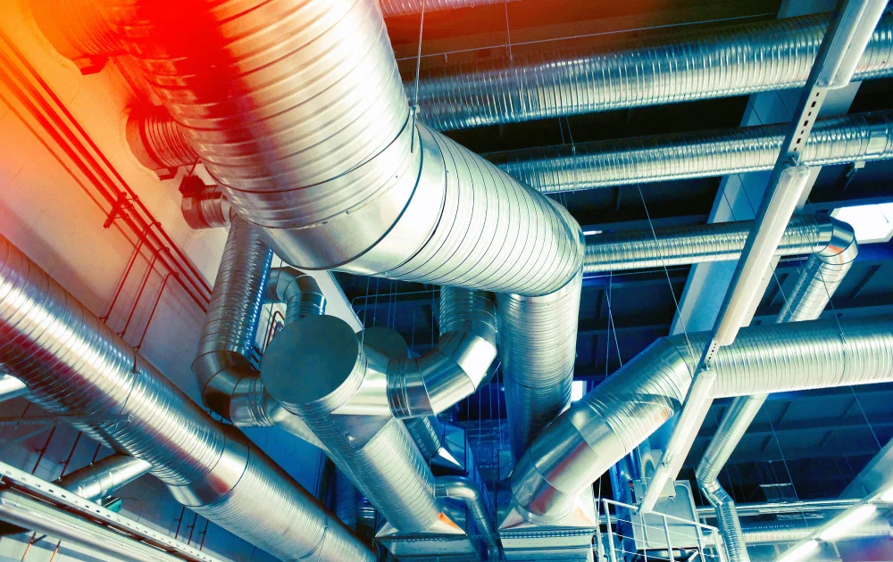 Commercial HVAC ductwork and ventilation system